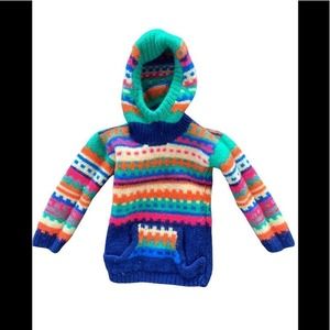 Baby kid knit colorful sweater. adorable hooded striped baby sweater. 6-12 month